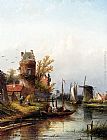 Jan Jacob Coenraad Spohler Canvas Paintings - Vue De Buiksloot Pres D'Amsterdam